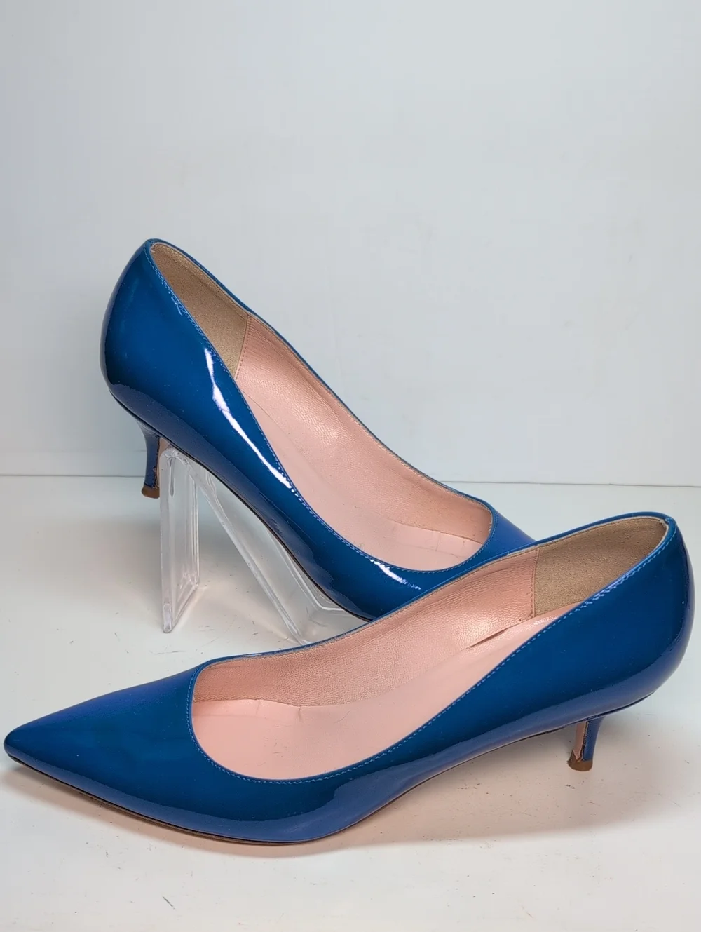 Kate Spade Blue Patent Leather Pointed-Toe Heels woman size 6.5